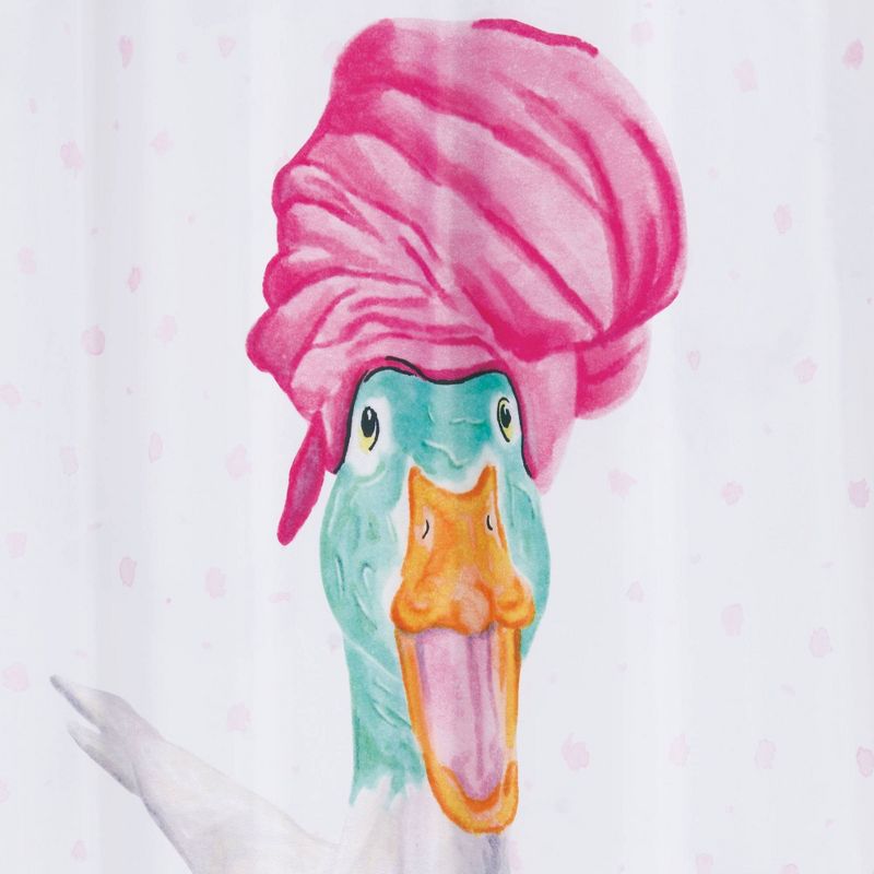Mud Mask Duck Shower Curtain White/Pink - Allure Home Creations, 5 of 6