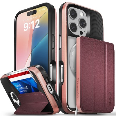 Vena vCommuteX for Apple iPhone 16 Pro Case, Wallet Case Compatible with MagSafe, Leather Flip Cover with Card Slot and Kickstand,