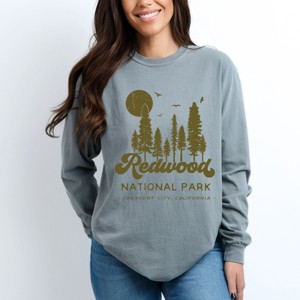 Simply Sage Market Vintage Redwood National Park Garment Dyed Long Sleeve - 1 of 4