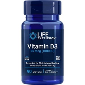 Vitamin D3 25 mcg ( 1000 IU) by Life Extension  -  90 Softgel - 1 of 2