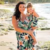 PATPAT Family Matching Mommy and Me Floral  Strap Midi Dresses and Splicing Short-sleeve T-shirts Sets - 3 of 4