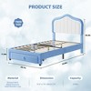Homhougo Twin Upholstered Bed Frame with Storage Drawers, Cute Girls & Boys Bed with Adjustable Headboard Blue - 2 of 4