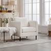 KWPZQEB Armchair, Accent Chair for Living Room, Velvet Upholstered Chair Mid-Century Modern Armchair with Pillow and Metal Legs for Bedroom - 4 of 4