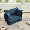 SKRAN 49" Arm Chair,Comfy Chenille Fabric Couch Chair with 2 Large Soft Pillows,Upholstered Deep Seat Single Sofa Chair for Living Room Bedroom,Blue - 4 of 4