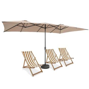 Tangkula 15FT Double-Sided Market Umbrella Large Crank Handle Vented Twin Patio