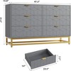 Zstar Bedroom Dressing Table, Six Drawer Metal Leg Dressing Table - 2 of 4