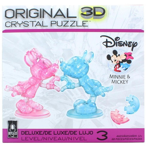 University Games Disney Mickey Minnie Mouse Heart Hands 68 Piece 3d Crystal Jigsaw Puzzle Target