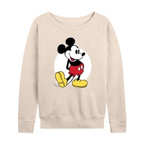 Women's - Disney - Mickey Classic Lightweight French Terry Wide Neck Long Sleeve Shirt - 1 of 4