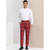 Lars Amadeus Men's Plaid Flat Front Business Dress Suit Pants - 3 of 4