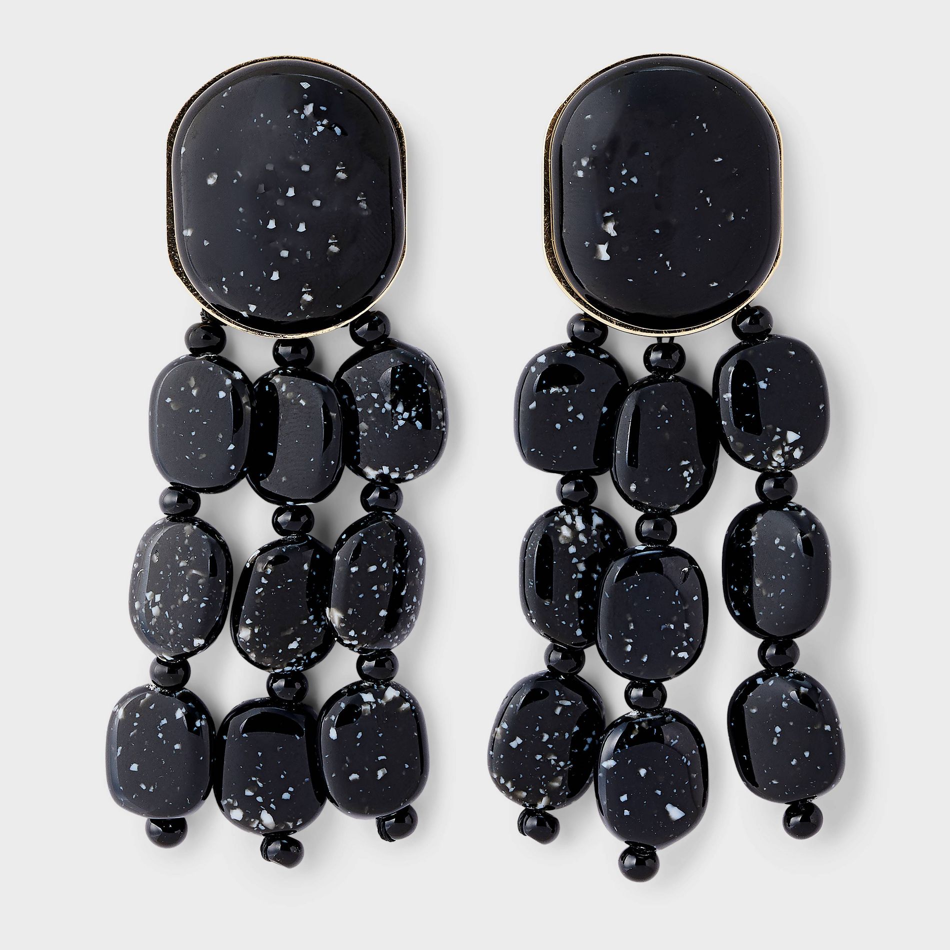 Linear Statement Bead Earrings - A New Day™ Black