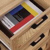 KTMBDW Rattan Storage Cabinet with Door and 3 Drawers, Modern Accent Bathroom Floor Cabinet, Sideboard Buffet for Living Room, Kitchen, Natural - 4 of 4
