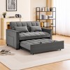 Resenkos 54 Inch Adjustable Backrest Sofa, Sofa Bed, Futon Sofa with Double Armrest and Pouch, Variable Bed for Living room, Bedroom, Gray - 4 of 4