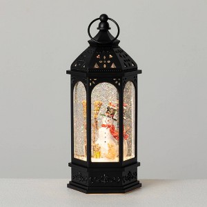 13"H Sullivans Christmas LED Lantern With Snowman Scene, Multicolor, Indoor Christmas Decor - 1 of 4