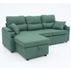 Aukfa Convertible Pull Out Sofa Bed, L-Shaped Sectional Sofa with USB Ports/Cup Holders/Storage Chaise for Living Room/Bedroom - 2 of 4