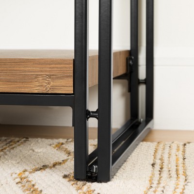 Industrial Medium Wood Bamboo TV Stand Bench