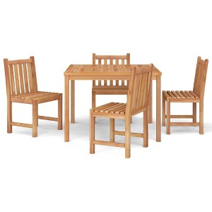 vidaXL Garden Dining Set Natural wood Solid Teak wood Medium - 1 of 4