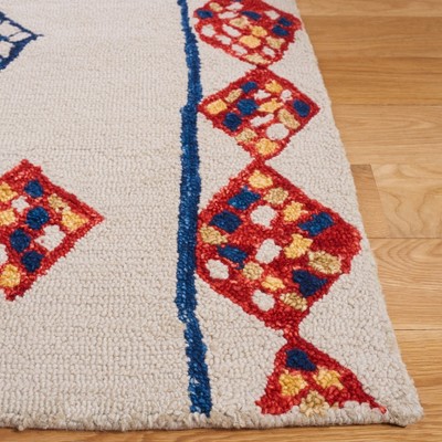 Ivory and Multi Wool Handmade Tufted Area Rug
