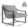 Modern Accent Chair, Heavy Duty Metal Frame Reading Chair with Armrest and Soft Foam - 2 of 4