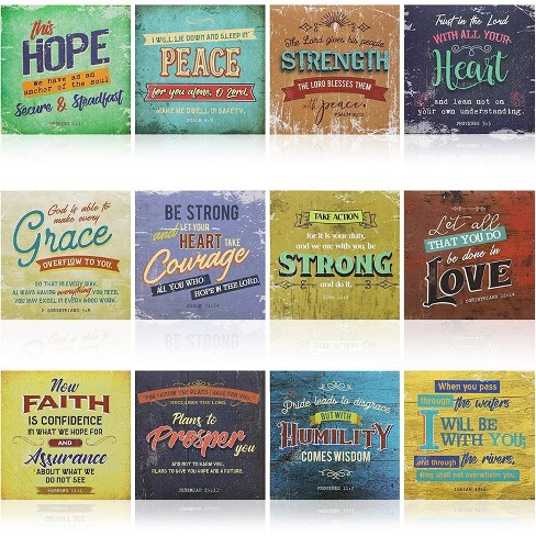 Bright Creations 12 Pack Bible Verse Posters Religious Prints Inspirational Quotes Wall Art 12 X 12 In Target
