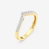 GILDED 1/10 ctw Lab Grown Diamond Stackable Band Ring for women in 14KT Gold Plated or 925 Sterling Silver | Size 7 - 2 of 4
