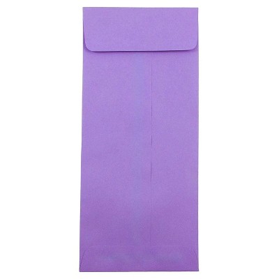 JAM Paper Brite Hue #12 Policy Envelopes, 4 3/4 x 11, 50 per pack, Violet Purple