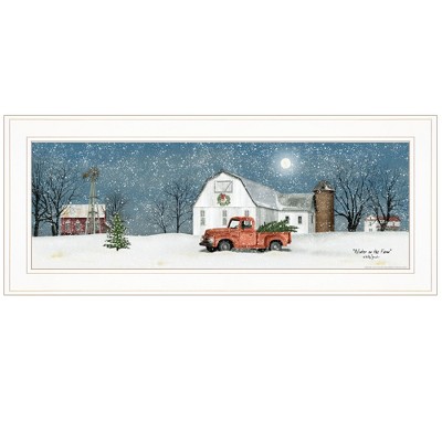 Winter on The Farm by Billy Jacobs, Ready to Hang Framed Print, White Frame