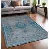 Gray and Green Medallion Non Skid Area Rug - 2 of 4