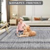 Modern Area Rug Distressed Bordered Rug Washable Non Slip Floor Carpet Non Shedding Thin Rug, Soft Low Pile Rug - 4 of 4