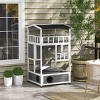 LAOTIES Wooden Outdoor Cat House for Indoor And Outdoor Cats,Multi Level Cat Condo Shelter with Escape Doors,Jump Platforms,Asphalt Roof - 2 of 4