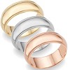 Pompeii3 10mm Milgrain Plain High Polished Dome Wedding Band 10k White, Yellow, Rose Gold - 3 of 4