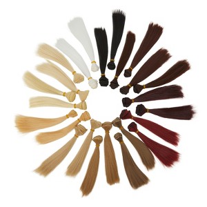 Bright Creations 24 Pack Straight Doll Hair Wefts for Rerooting, Wig Making, 12 Colors, 5.9 in - 1 of 4