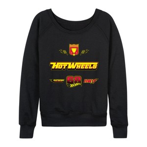 Women's - Hot Wheels - HW Soccer Jersey Lightweight French Terry Wide Neck Long Sleeve Graphic Shirt - 1 of 4