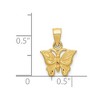 Black Bow Jewelry 14k Yellow Gold Diamond Cut Butterfly Pendant, 11mm - 4 of 4