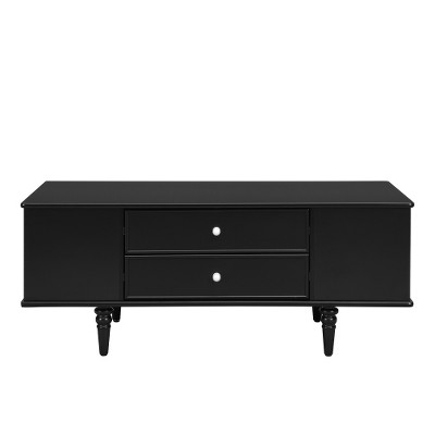 LIVAREEmlen Modern Rectangle Coffee Table with Four Drawers,Two Side Hidden Storage Compartments and Four Solid Wood Legs for Living Room