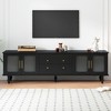 YOOCOZZ Retro Design TV Stand for TVs Up to 78" with Fluted Glass Doors, 2 Drawers and Cabinets - Black - 2 of 4