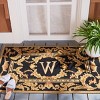 Monogram MON219 Hand Hooked Outdoor Door Mat - Black - 2'6"x4' - Safavieh - 2 of 2