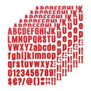 Unique Bargains Waterproof Vinyl Self-Adhesive Durable Mailbox Alphabet Stickers 6 Sheets - 1 of 4