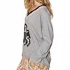 Women's Lace Flower Patch Long Sleeve T-shirt - POL - 2 of 4