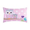 Everyday Kids 3-Piece Toddler Fitted Sheet, Flat Sheet and Pillowcase Set - Owls - Soft Breathable 100% Cotton Percale Girls Toddler Bed Sheets Set - 4 of 4
