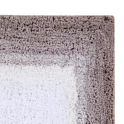 Beige and Gray Cotton Ombre Bath Rug Set
