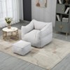 LOVMOR Bean Bag Chair with Memory Foam Fill & Footstool, Modern Durable Comfort Lazy Sofa, Sitting Chair for Living Room, Bedroom, Indoor Furniture - 3 of 4