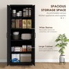 Yukimo 63" Cinnamon Black Wood Grain Kitchen Pantry, Freestanding Cabinet with 2 Adjustable Shelves, Elegant Handles, Anti-Tipping Safety Feature - 4 of 4