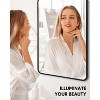 Matte Black Metal Framed Mirror, Stylish Rounded Corner Design, Versatile Vanity Mirror for Bathroom, Hung Horizontally or Vertically - 2 of 4