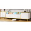 70.9" MDF Modern TV Stand with LED Strip, Sideboard Cabinet with 2 Drawers, 2 Cabinets and Metal Legs - 4 of 4