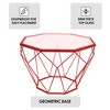 LeisureMod Malibu 23" Octagon End Table with Glass Top - 4 of 4