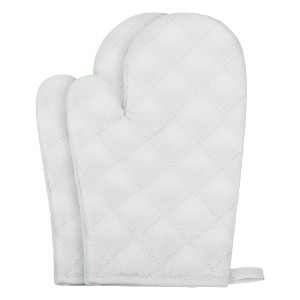REGALWOVEN Heat Resistant Thick Cotton Lining Durable Oven Mitts Set of 2 10.6x6.7inch - 1 of 4