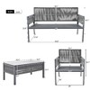 Sapphtopaz 4-Piece Boho Outdoor Patio Sofa Set with Tempered Glass Table, Outdoor Sofa Set with Cushions, Rope Patio Furniture Set - 3 of 4