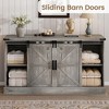 Zstar 4 Drawer Dresser for Bedroom, 59" Farmhouse Wood Dressers with Sliding Barn Doors & Large Drawers - 4 of 4