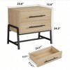 Nasitip Farmhouse Nightstand with 2-Drawers & Metal Legs, Rustic Storage Cabinet for Bedroom, Living Room - 3 of 4