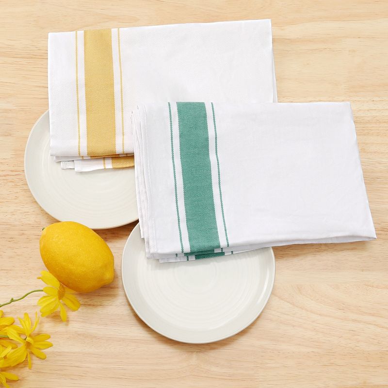 Unique Bargains Hotels Restaurants Home Cotton Absorbent Linen Kitchen Towels Sets 20 x 28 Inches 2 Pcs, 2 of 7